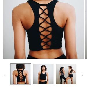 Senita athletics laced up crop top
